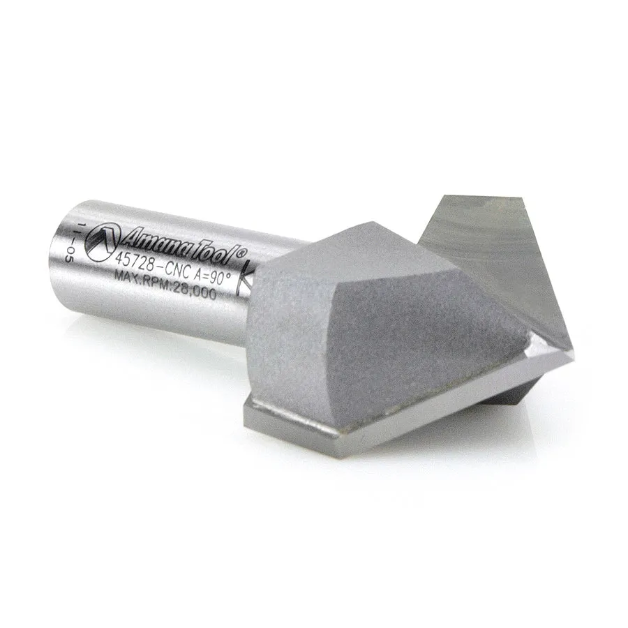 V Groove CNC Router Bit | 90° x 1 1⁄2 Dia x 1" x 1⁄2 Shank | 45728-CNC | 738685457283