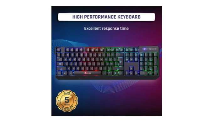 VERY POPULAR on AMAZON: KLIM Chroma Rechargeable Wireless Gaming Keyboard - NEW 2021 Version - Ships Quick!