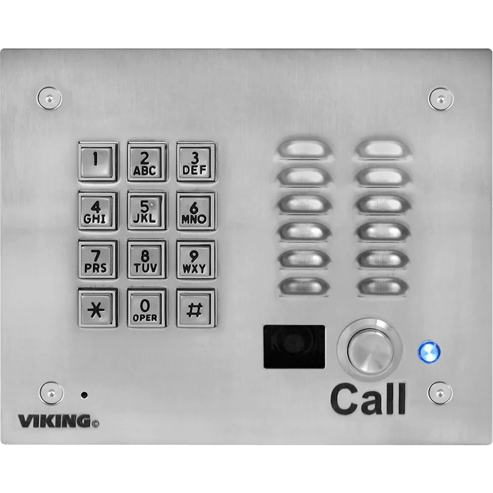 Viking K-1705-IP-EWP VoIP Entry Phone with Analog Camera Stainless Steel Finish and Enhanced Weather Protection