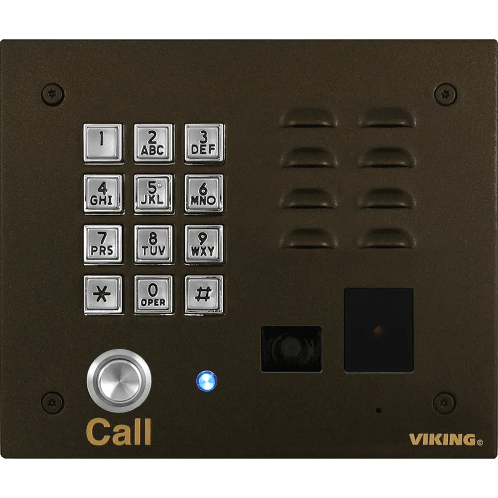 Viking K-1775-3-BN-EWP Stainless Steel Handsfree Video Entry Phone with Built-In Keypad and Proximity Card Reader