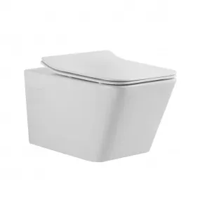 Vitreous China Wall-Hung Toilet Bowl 1.1/1.6 GPF, Glossy White Finish