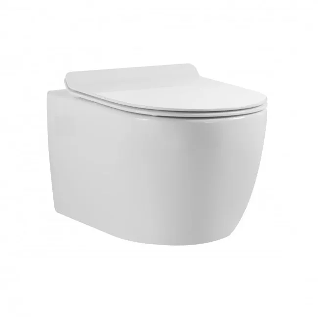 Vitreous China Wall-Hung Toilet Bowl 1.1/1.6 GPF, Glossy White Finish